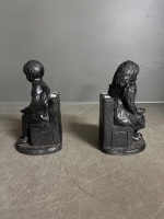 Genesis Fine Arts 'Study Time' Bookends - Signed Martin 1945 - 2