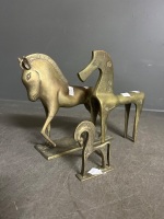 Set of 3 Brass Horse Figurines