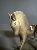 Set of 3 Brass Horse Figurines - 2
