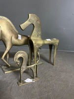 Set of 3 Brass Horse Figurines - 3