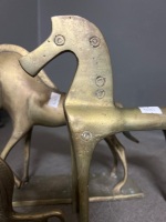 Set of 3 Brass Horse Figurines - 4