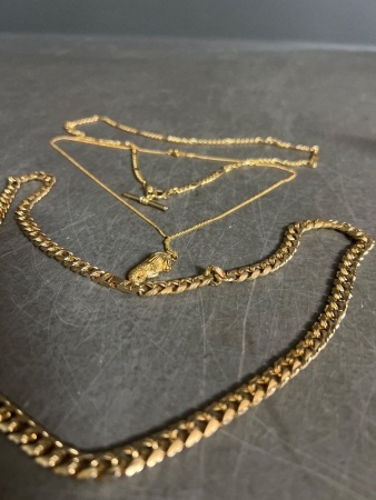 3 x Gold Plated Necklace Chains