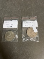 Churchill 5 Shillings and 5 Pound Coin - 4