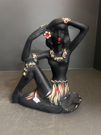 Collectible Vintage Barsony Ceramic Lamp Base 'Hula Girl' FL-27