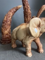 Elephant Statue and 2 x Tusk Candles - 2