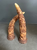 Elephant Statue and 2 x Tusk Candles - 4