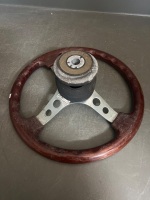 Autotechnica Wooden Sports Steering Wheel with Replacement Wheel - 4