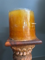Pair of Carved Wooden Candle Holders - 4