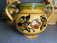 3 x Traditional Hand-Painted Hungarian-Style Water Jugs and One Jar - 3
