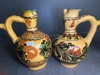 3 x Traditional Hand-Painted Hungarian-Style Water Jugs and One Jar - 4