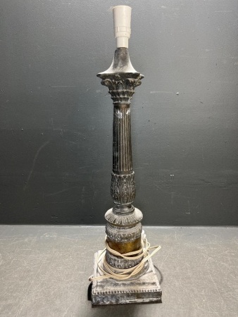 Vintage Table Lamp with Column Base