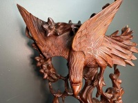 Carved Wooden Statue with Eagle and Tiger - 4