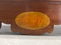 Antique Wall Mirror with Carved Mahogany Wood Frame and Gilded Eagle Ornament - 3