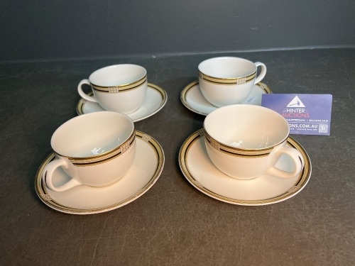 4 Pc. Set of New Romance Collection Teacups and Plates