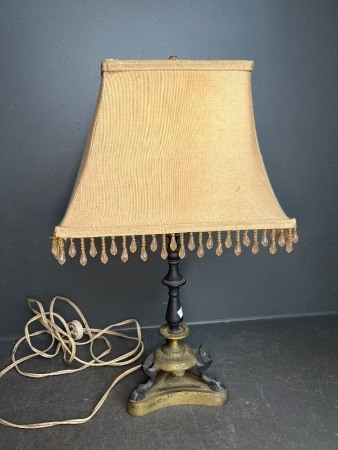 Vintage Brass and Beaded Lamp