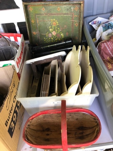 Asstd  Lot of Letter Racks, Brass Box, Tray, Trug etc