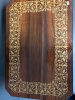 Italian Marquetry Inlaid Lift Top Table with Swiss Music Box - 3