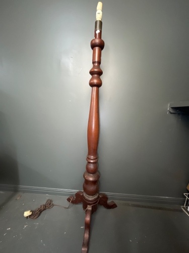 Tri-Footed Mahogany Standard Lamp