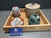 Assorted Asian Trinkets Inc Possibly Jade Puzzle Ball