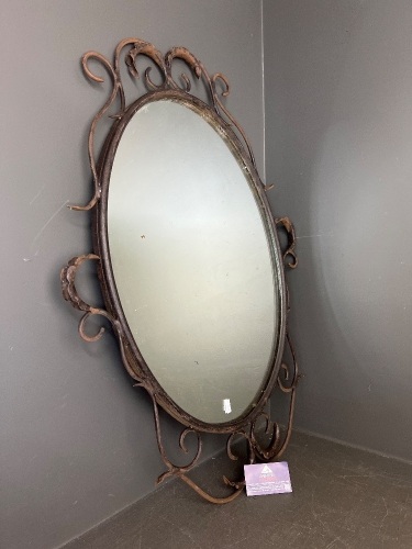 Scrolled Iron Framed Mirror