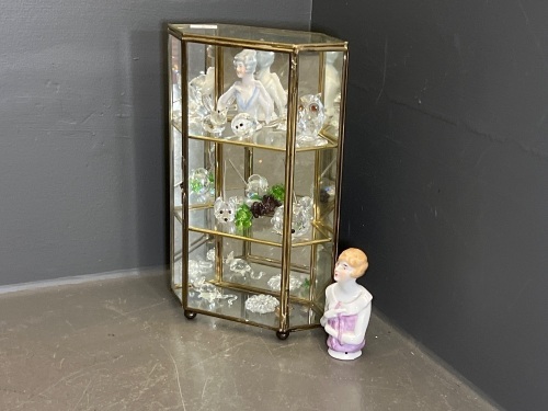 Collectable Miniatures in Display Case - Inc Swarovski Crystal