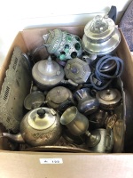 Large Asstd Box of Silver Plate Items