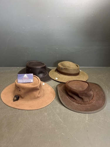 4 Leather and Felt Hats