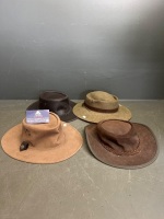 4 Leather and Felt Hats