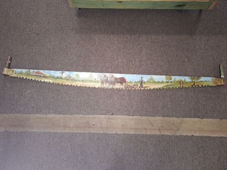 Vintage Crosscut saw hand painted by Shirley A Cole