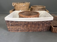 Lot of Cane Baskets - 4