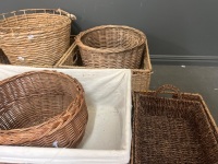 Lot of Cane Baskets - 5