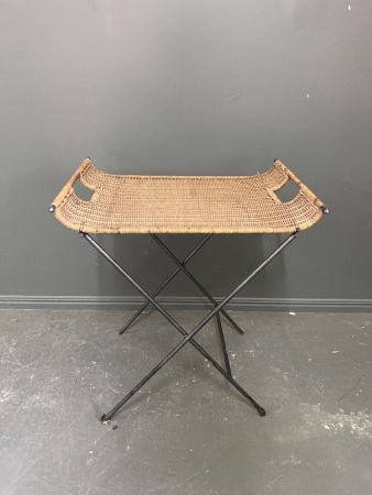 Fold-Out Cane Table