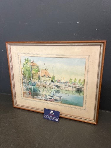 Framed Original Painting by Mary Mckee 'Honfluer'