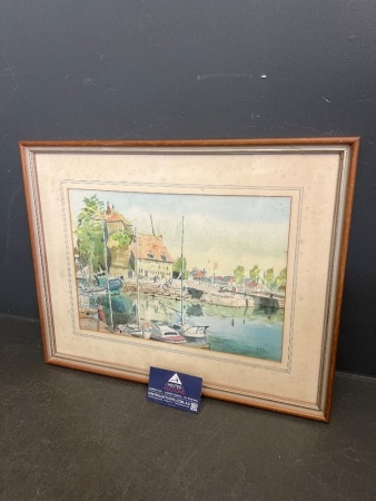 Framed Original Painting by Mary Mckee 'Honfluer'