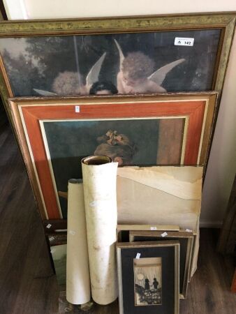 Asstd Lot of Vintage Pictures & Frames