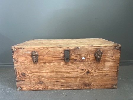 Antique Wooden Travel Chest