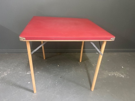 Red Top Folding Card Table