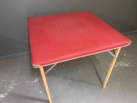 Red Top Folding Card Table - 2