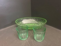 Assorted Green Glass Lot - 3
