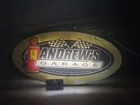 Andrew's Garage Oval Light-Up Sign