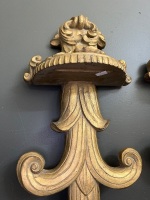 Pair of French Style Wall Sconces - Gilded Wood - 2