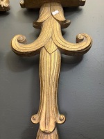 Pair of French Style Wall Sconces - Gilded Wood - 3