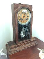 Tall Antique Timber Mantle Clock