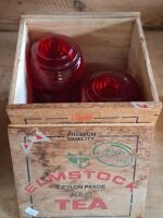 Pair of Ruby Red Pyrex Lantern Sea lights Phoenix 1786 - 3