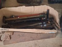 Box of Saws, Hand-Drills and Bike Pumps