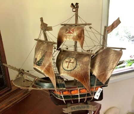 Vintage Desktop Model of the Santa Maria