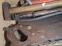 Box of Saws, Hand-Drills and Bike Pumps - 3