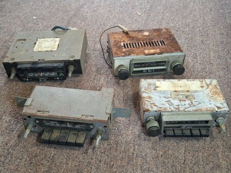 Box of Vintage AM Car Radios