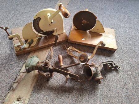 Three Hand Mixers and Two Slicers