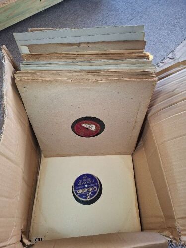 Box of 78 Mixed Records
